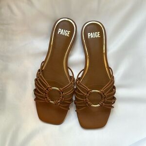 New PAIGE Leather Sandals. Size 8.5. Brown